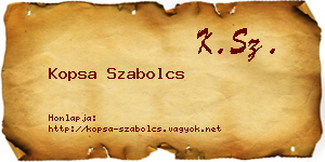 Kopsa Szabolcs névjegykártya