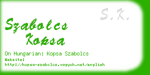 szabolcs kopsa business card